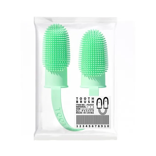 Double thermoplastic toothbrush for pets