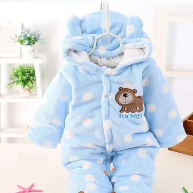 Babies winter overall with teddy bear - 3 colors