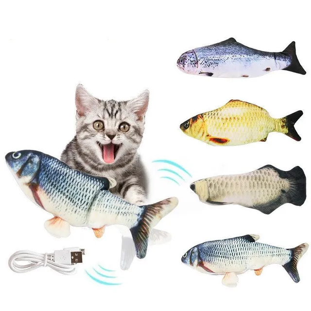 Electric Funny Cat Fish Simulator Beating Usb Jumping Cat Toy