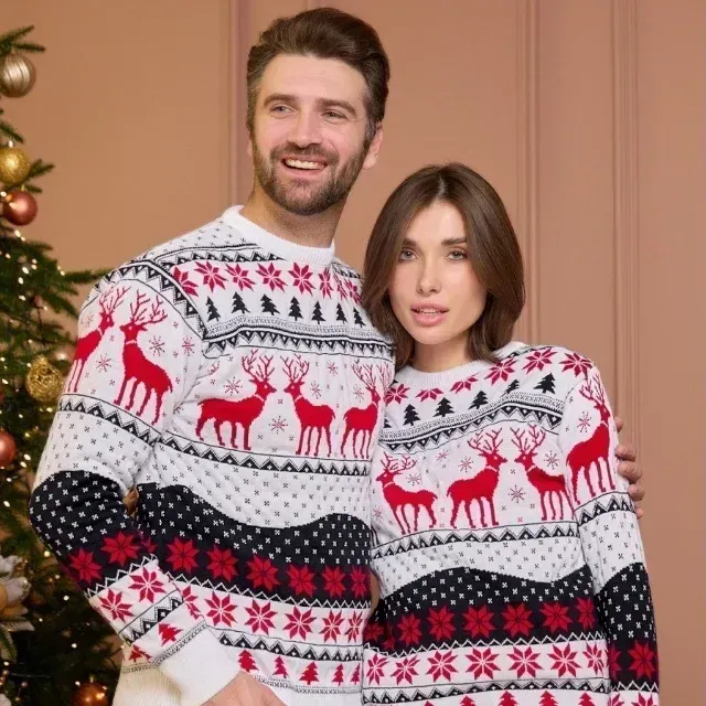 Christmas sweater for couples - loose and comfortable for women and men