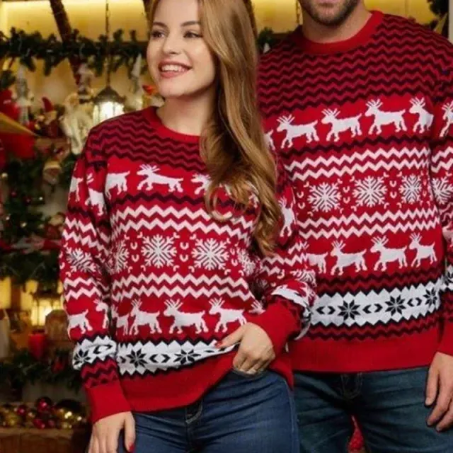 Christmas sweater for couples - loose and comfortable for women and men