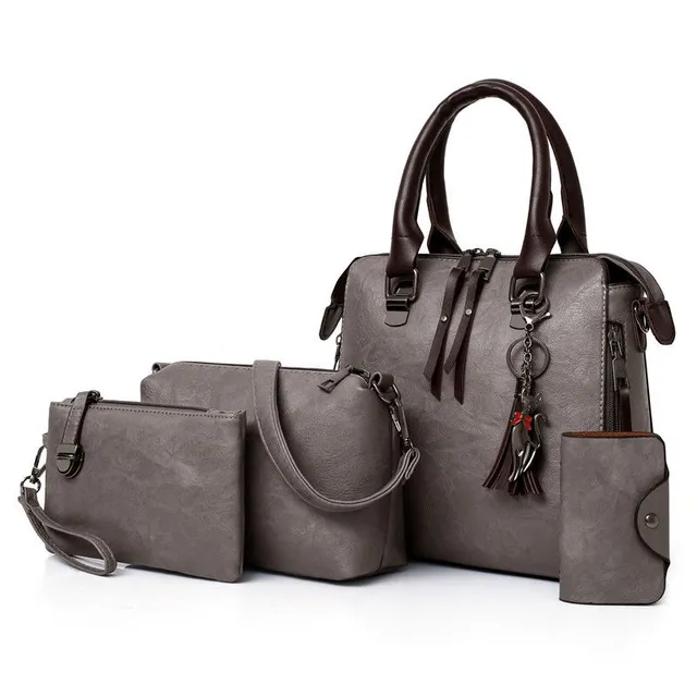 Set of quality leatherette stylish handbags