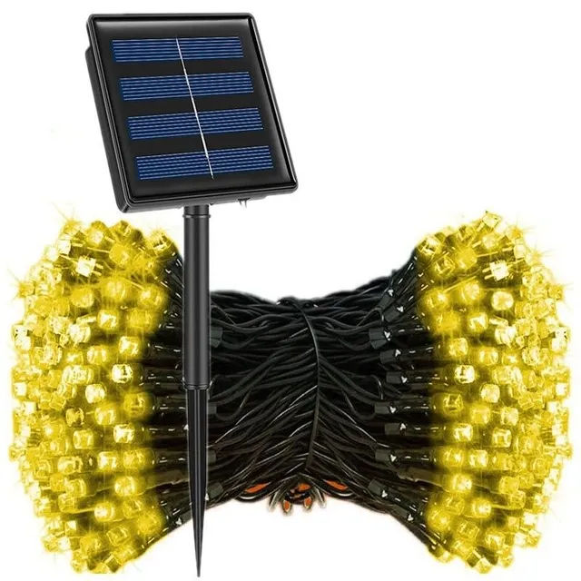 Outdoor LED chain 33 m 330 diodes with solar panel