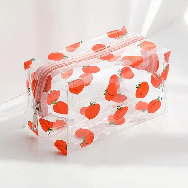 Transparent school pencil case with different motifs