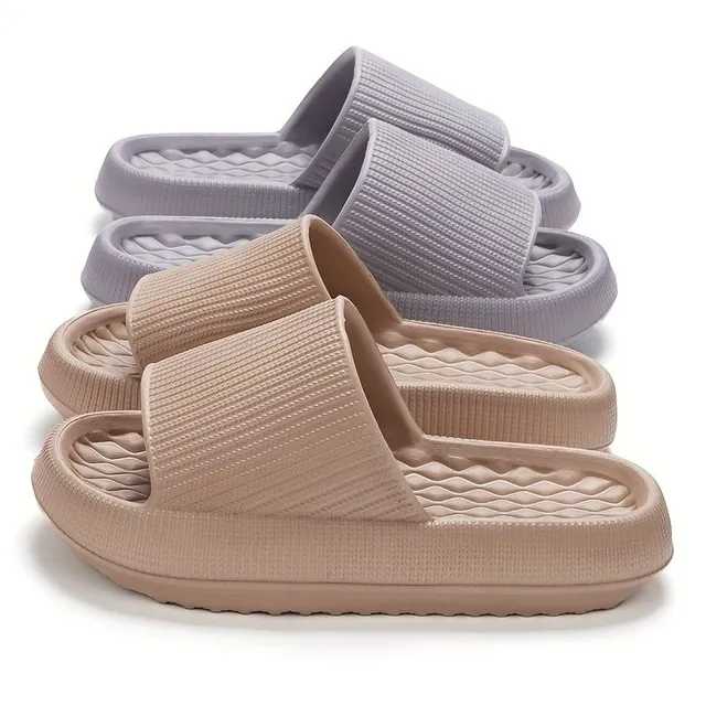 Comfortable slippers for the house and bathrooms with open tip and soft sole