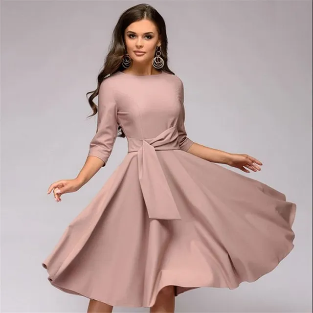 Women's elegant dress with wide skirt Nubia