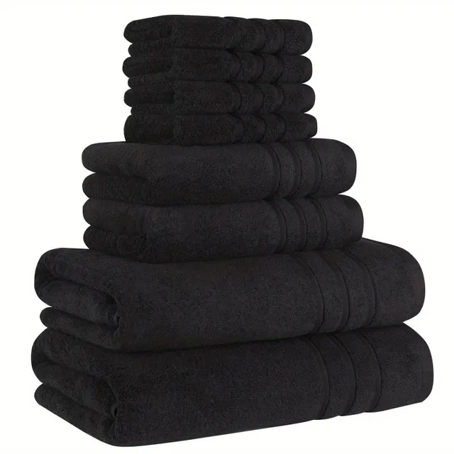 8pcs Soft Cotton Towel Set, Soft And Fluffy Towels Do Bathroom, 2 Bathroom Towels 28" X 55", 2 Towels On Hands 13" X 29" A 4 Towels On Face 13" X 13"