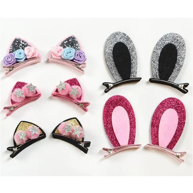 Barrettes mignonnes avec oreilles pour filles