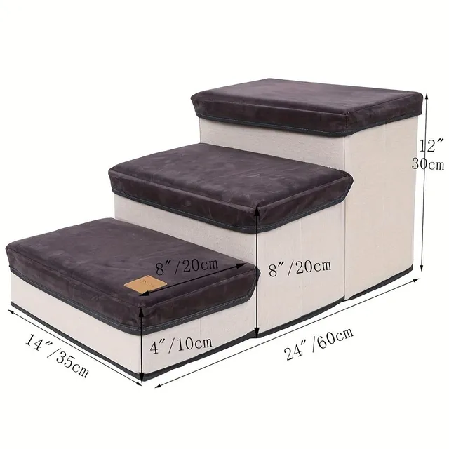 1 pc Foldable 3 storey steps for pets with storage space. Dogs and cats - small and medium breeds