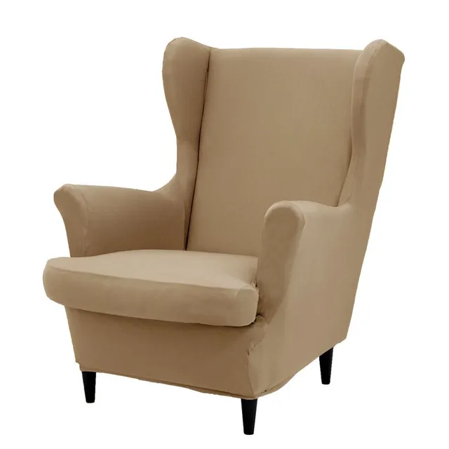 Housse de fauteuil uni avec dossier haut