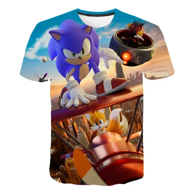 Kinder-T-Shirt bedruckt mit verschiedenen Sonic the Hedgehog-Motiven