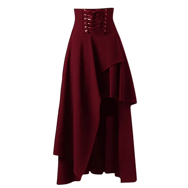 Women's asymmetrical skirt with lace-up waist