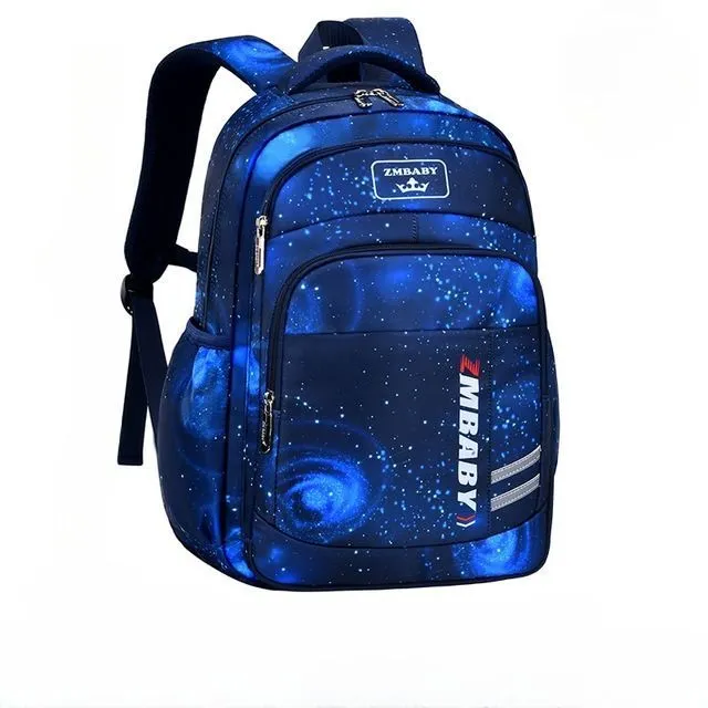 Children's school backpack with galaxy motifs