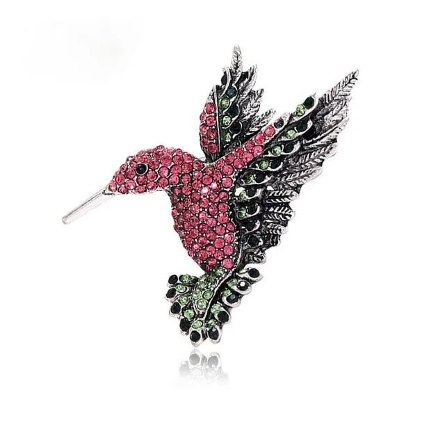 Stílusos díszített bross Kolibri
