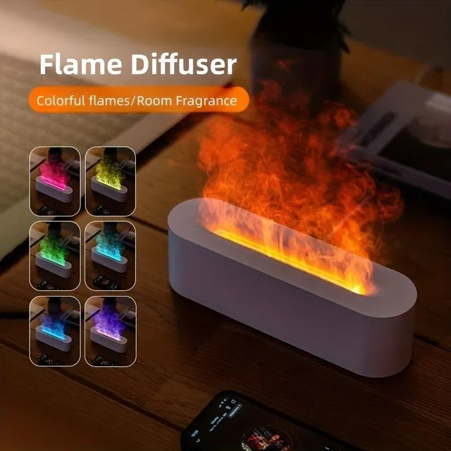 150ml Aroma diffuser with flame effect, 7 colors, USB power supply, timer and automatic shutdown