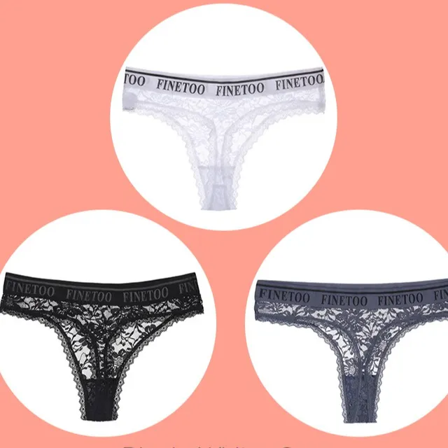 String en dentelle pour dames en lot de 3