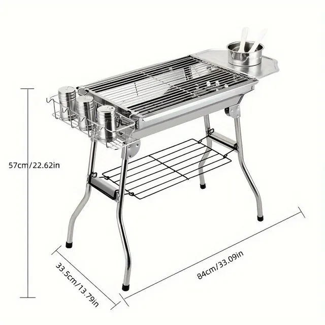 Grill for charcoal, portable, folding, 1 pcs - equipment for BBQ and camping