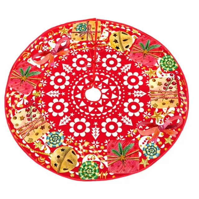 Christmas solid tablecloth under the tree with festive motifs