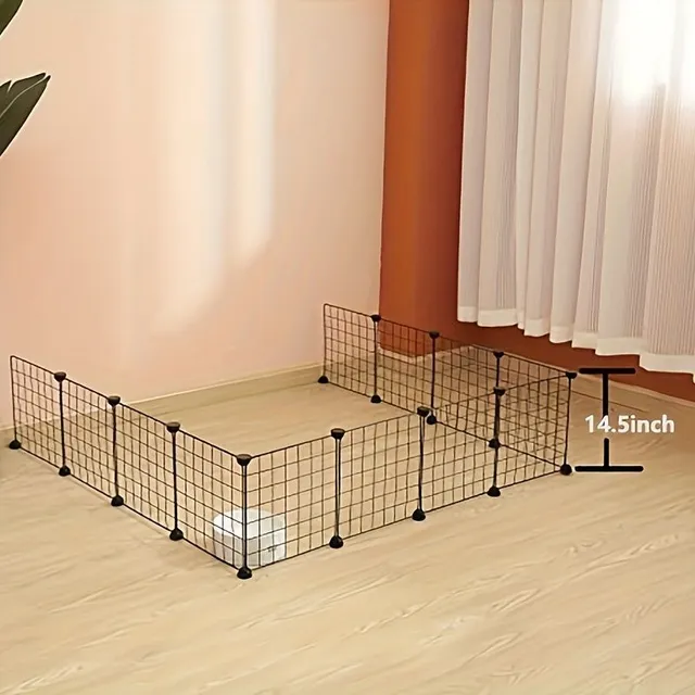 12 Pieces Pet Playpen, Petl Cage Internal Portable Metal Wire Yard Fence Pro Dog Kotec Krátky Plot Stan