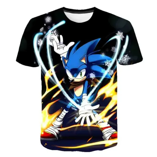 Kinder-T-Shirt bedruckt mit verschiedenen Sonic the Hedgehog-Motiven