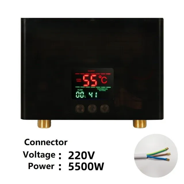 110V 220V vízmelegítő Fürdőszoba Konyha Fal felszerelt elektromos vízmelegítő LCD kijelző távirányítóval