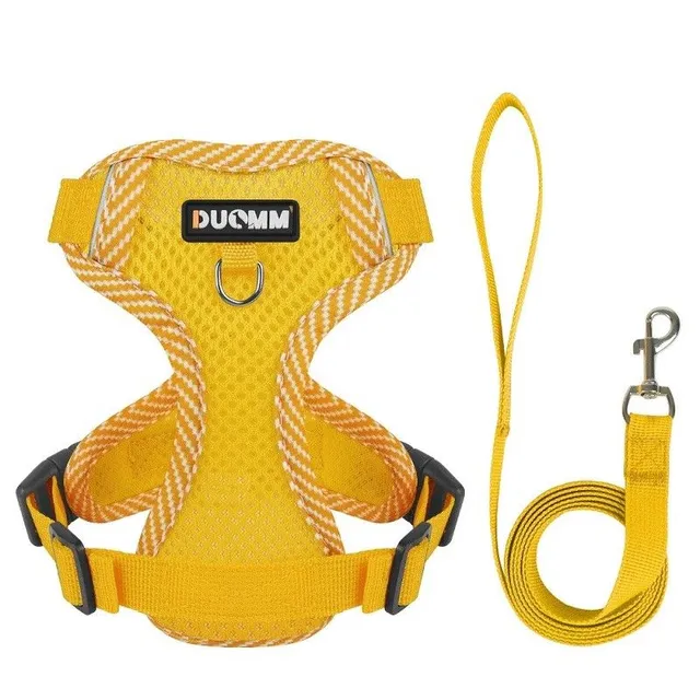 Dog safety harness with leash Networked harness for small dogs Reflective cord with guide Breathable vest for dogs 9 - 11 kg