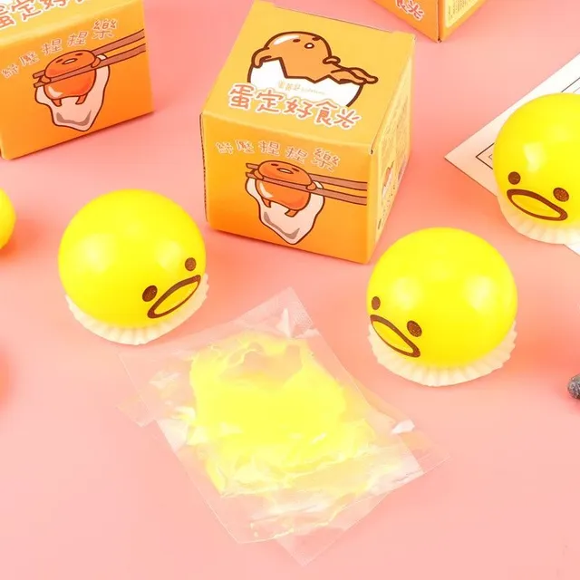 Anti-stress ball with slime in egg yolk motif