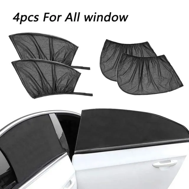 2/4ks Auto Window Screen Door Covers Přední / zadní boční okno UV Sunshine Cover Shade Mesh Car Mosquito Net pro dětské dítě Camping