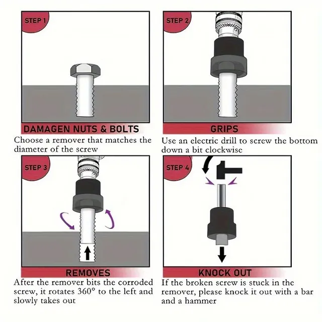 11pcs Plug for Pulling Matic, Set for Pulling Screws and Matic, Easy to remove Razor and Resistance Hugs and Screws, Damaged Matic extractors, Case Against Tooths, Sliding Case Na Zuba, Set To Remove Screws and Matic With Fixed Storage Case