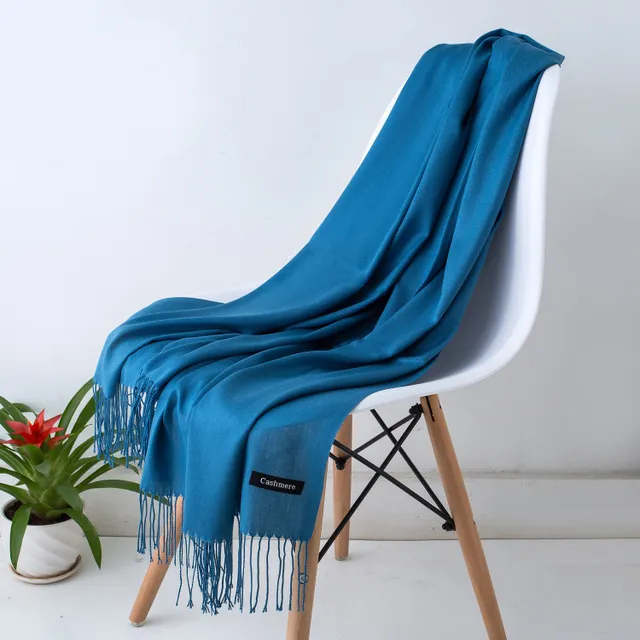 Stylish unisex cashmere scarf - 7 shades of blue