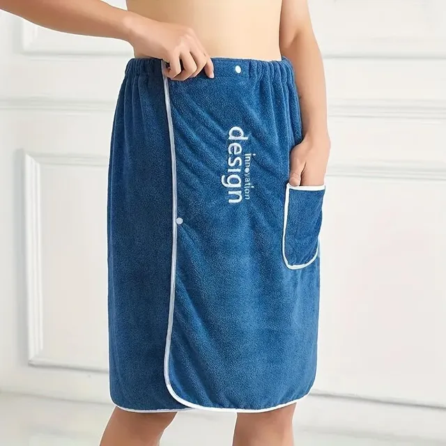 Male bath towel with adjustable rubber - soft and pleasant shower wrap for body