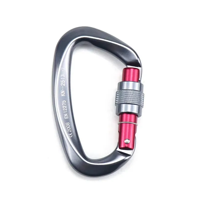 Professional climbing carabiner type D from aerospace aluminium (25 kN)