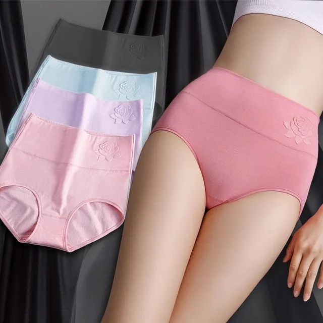 Cotton soft elastic panties with high waist
