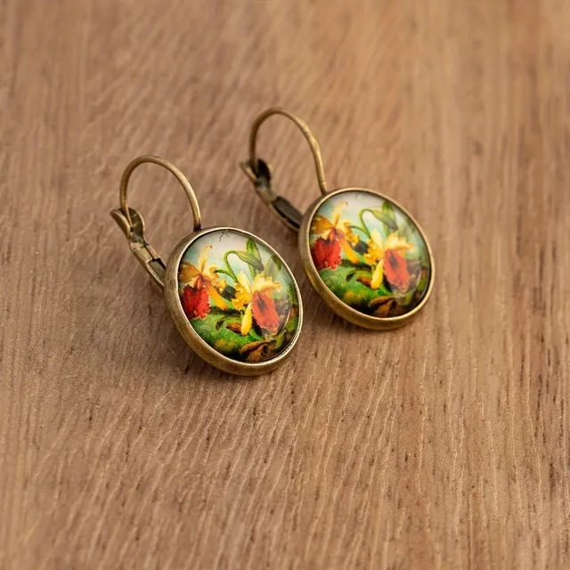 Retro round earrings