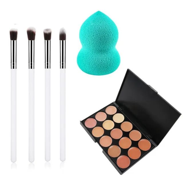 Concealer palette with make-up sponge