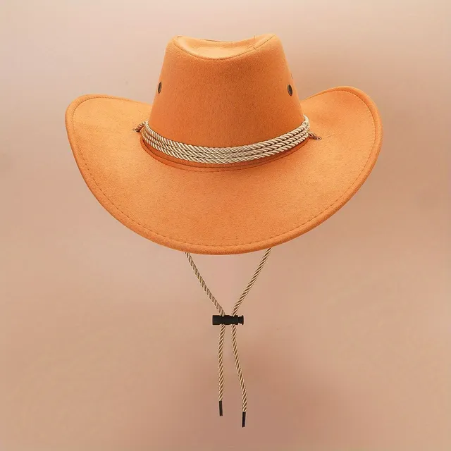 Pălărie Western Cowboy Universală - Pălărie Clasică Monocromă Pentru Bărbați și Femei