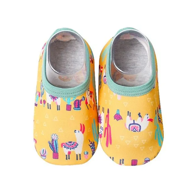 Detské moderné štýlové jednofarebné barefoot pestrofarebné papuče Laurence