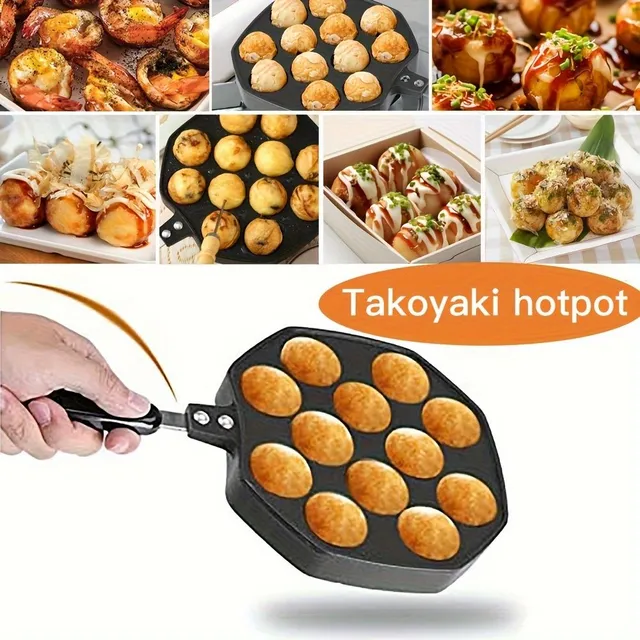 Nepřilnavá pánev na takoyaki pro 12 kusů - ideální pro domácí i restaurační použití