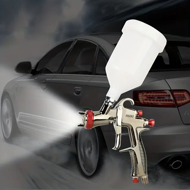 LVLP Spray Gun R500 1.3 mm Car Painting Gun Gravity Spray Gun with Color Inlet Water-Based Spray Gun Set for Cars and Home Handicap