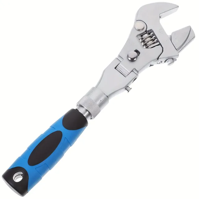 5v1 ratchet adjustable wrench with 180° tilting adjustable torque wrench with swivel head