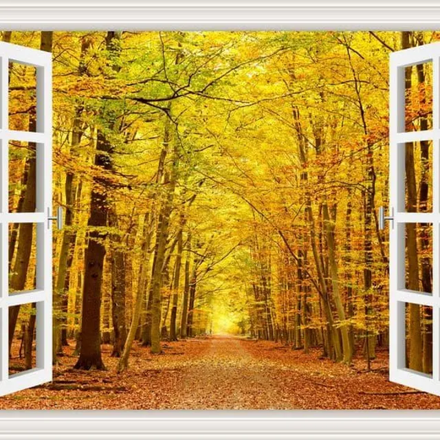 Wandkunst 3D Sticker | Fenster, Landschaft