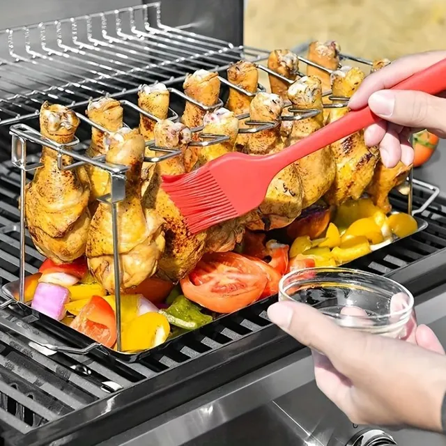 Support pliable en acier inoxydable pour cuisses et ailes de poulet pour grillade, fumage et cuisson