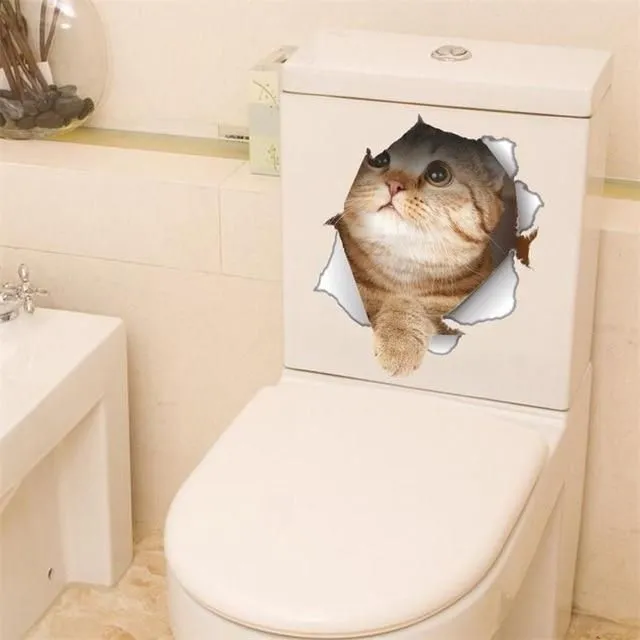 Sticker for toilet with cat m014147