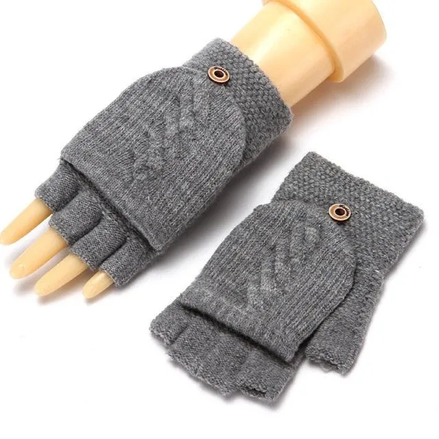 Women's knitted fingerless gloves