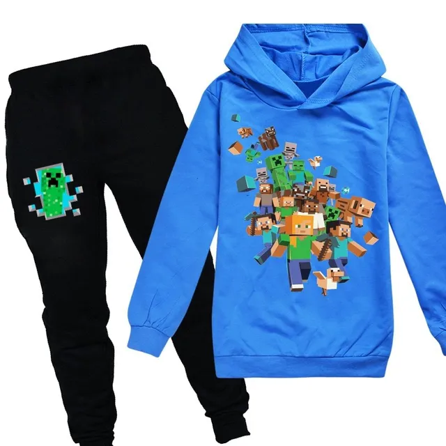 Stylish tracksuit with the motif of the computer game Minecraft