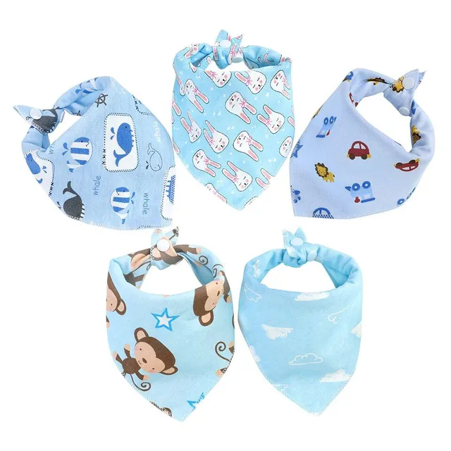 Soft cotton baby bib 5 pcs