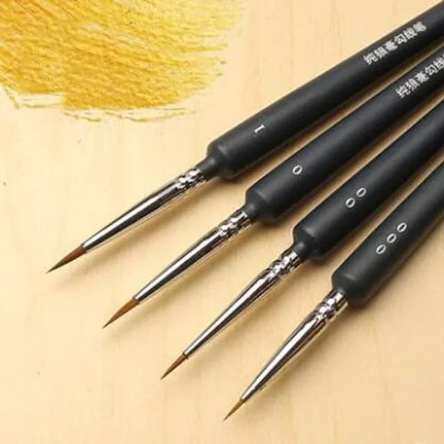 Set with detailed painting brushes