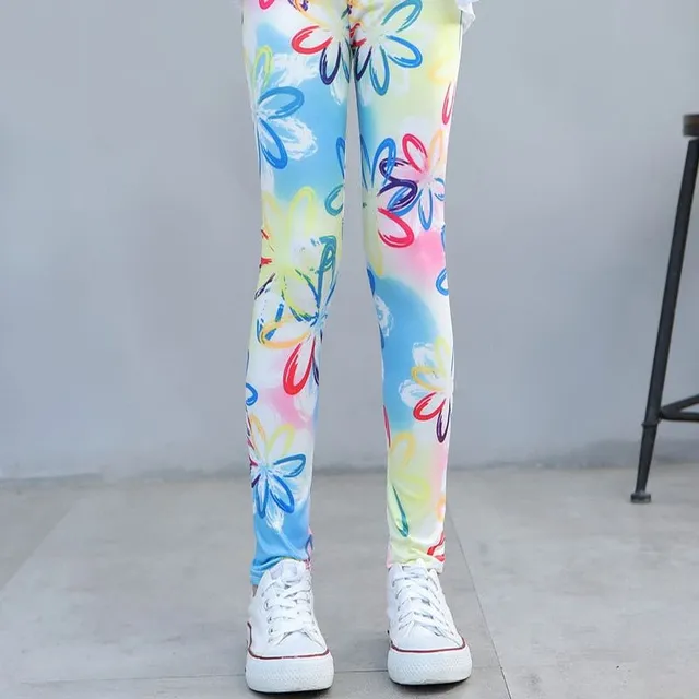 Girl spring leggings with thematic printing - Flower