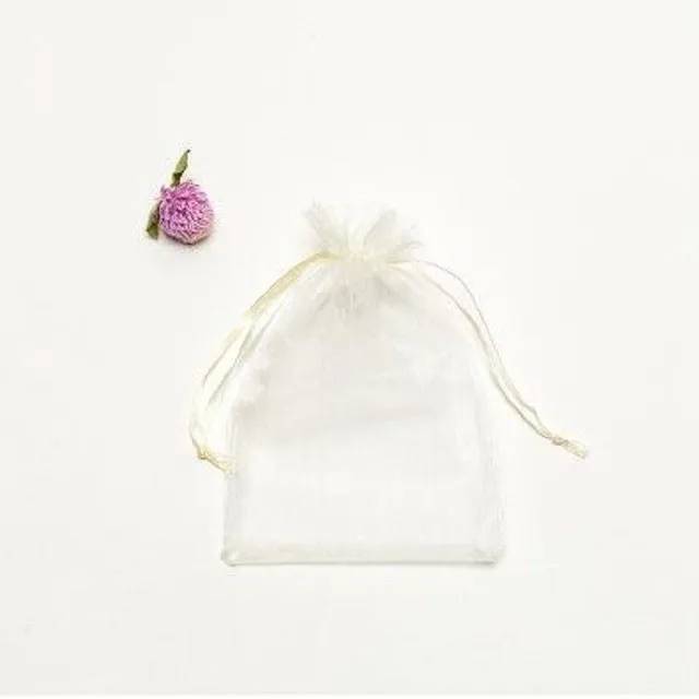 Bags from organza 100 pcs kremova xl