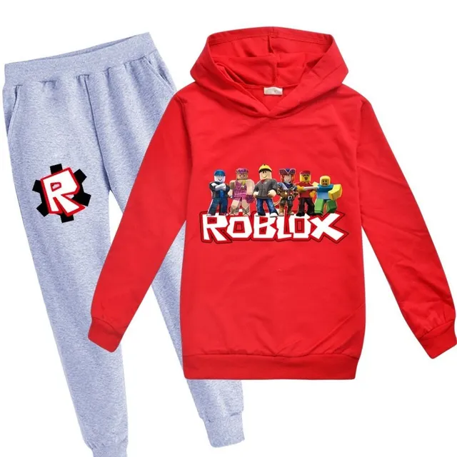 Kids tracksuit Roblox Build b8-red-gray 3-4-roky